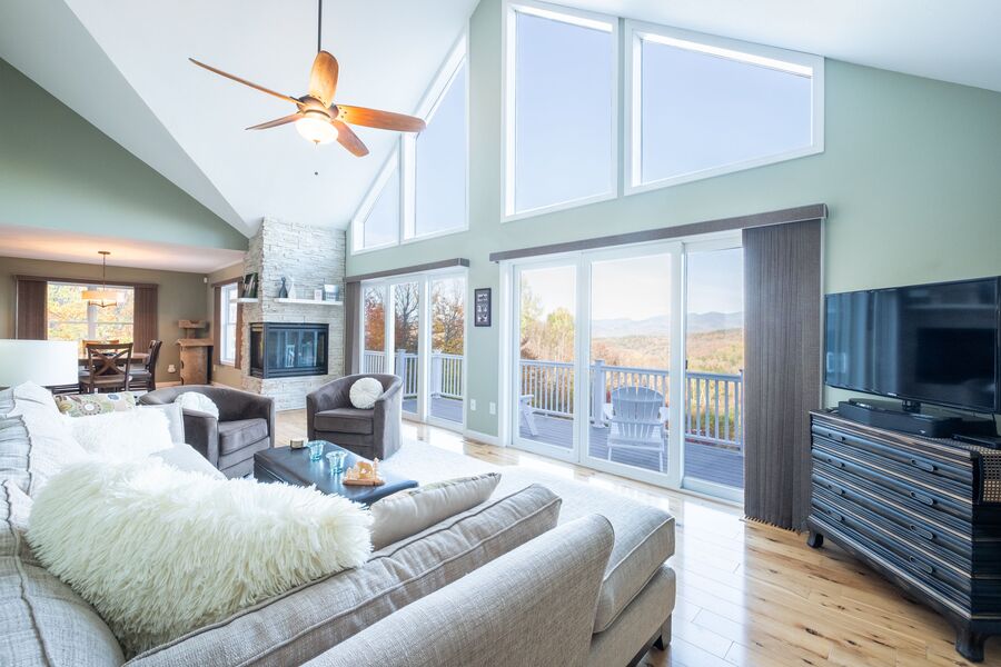 Modern living room with a view
