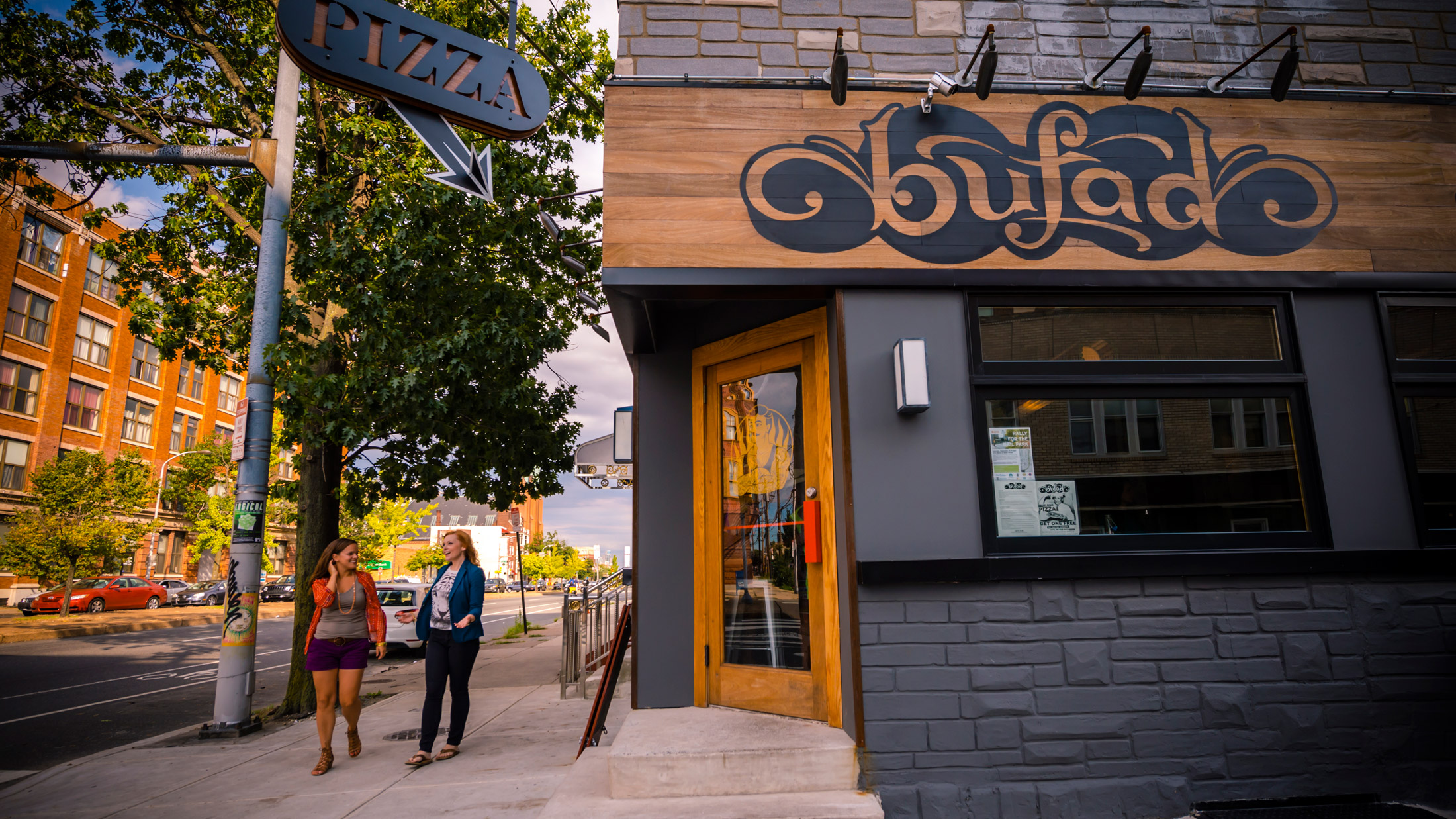 Callowhill street with local businesses
