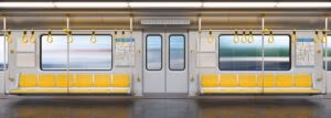Inside of a train at Stamford's Metro Station
