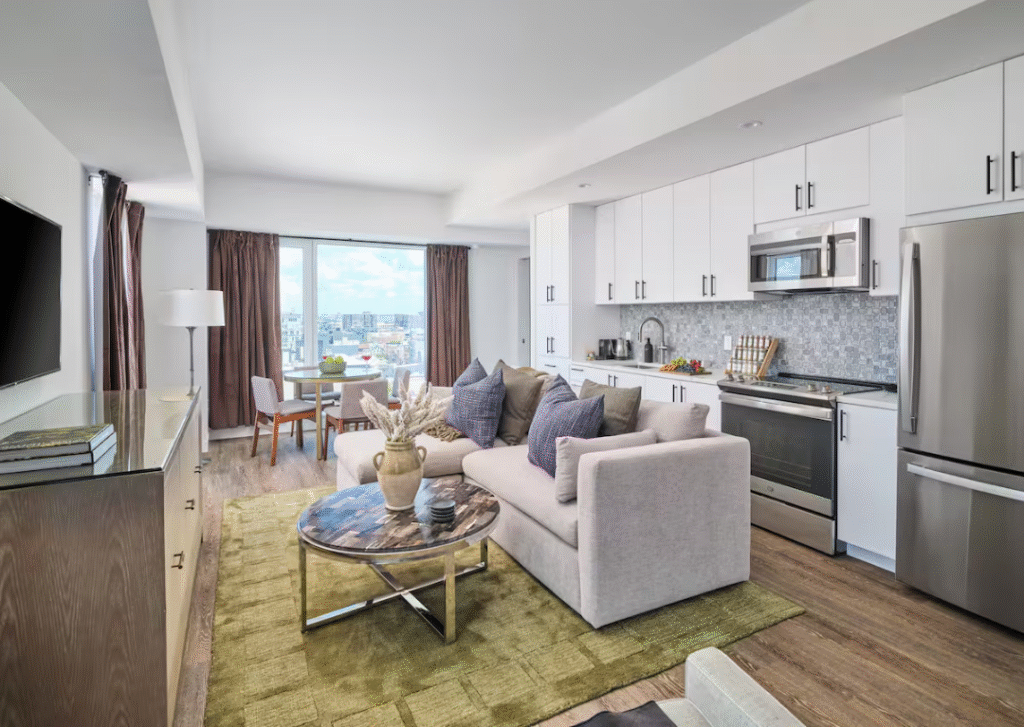 Modern Hyatus apartment in Northern Liberties with bright interiors and city views